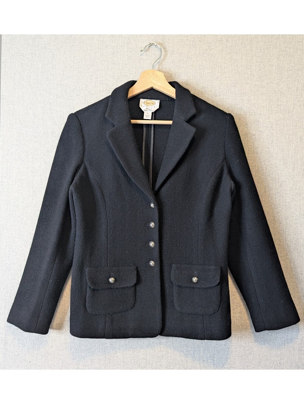 Vintage Talbots 100% Italian wool soft tailored blazer jacket